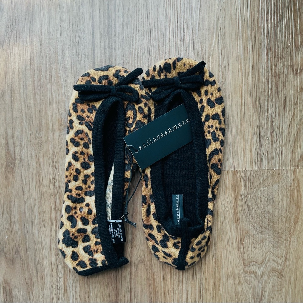 Sofia Cashmere Size L/XL Print Cashmere Slippers